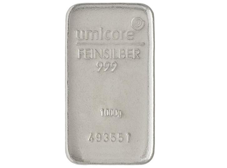 Umicore zilverbaar 1000 gram met certificaat | Goudonline, Postzegels en Munten, Edelmetalen en Baren, Zilver, Verzenden