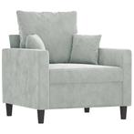 Fluwelen Fauteuil Lichtgrijs 60cm | Tweedekansje | OP=OP, Huis en Inrichting, Ophalen of Verzenden, Nieuw, 75 tot 100 cm, 75 tot 100 cm