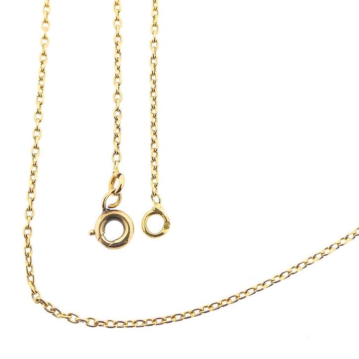 18 Krt. Gouden anker schakel ketting | 40,5 cm (geelgoud), Sieraden, Tassen en Uiterlijk, Kettingen, Overige kleuren, Gebruikt