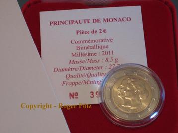 2 Euro 2011 Monaco Hochzeit Albert en Charlene im Etui mi... beschikbaar voor biedingen