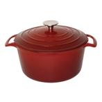 Braadpan gietijzer rond - rood - 4 liter, Verzenden, Nieuw in verpakking