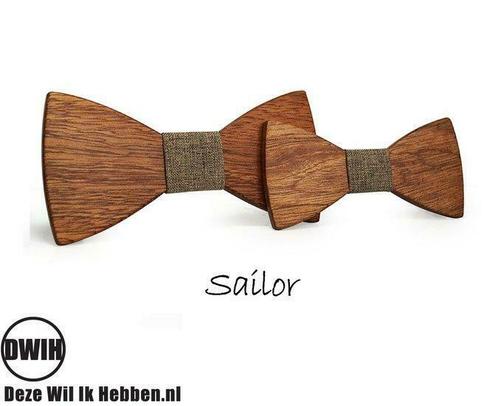 Houten strik Vader & Zoon: Sailor, Kleding | Heren, Stropdassen, Verzenden