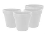 Set van 4 stuks Kunststof Bloempot Wit Ø39cm Dubbelwandig, Tuin en Terras, Bloempotten, Ophalen of Verzenden, Nieuw