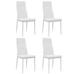 vidaXL Eetkamerstoelen 4 st kunstleer wit, Verzenden, Nieuw, Wit