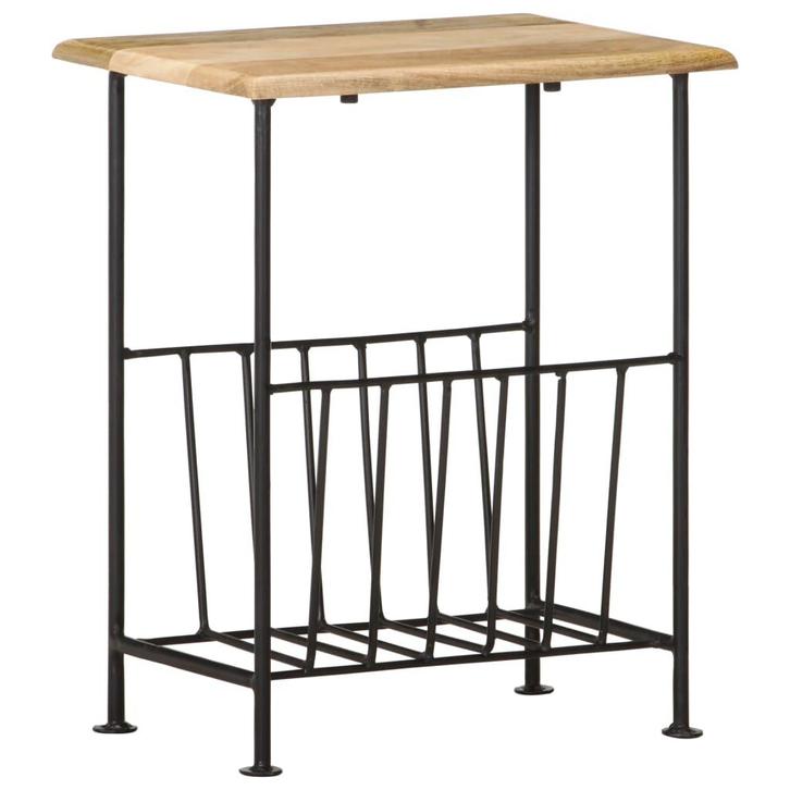vidaXL Tijdschriftenrek 40x30x50 cm massief mangohout en, Huis en Inrichting, Woonaccessoires | Krantenbakken en Lectuurbakken