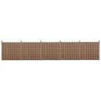 WPC Schuttingpaneel 11 planken met palen 185x932 cm bruin, Verzenden, Nieuw