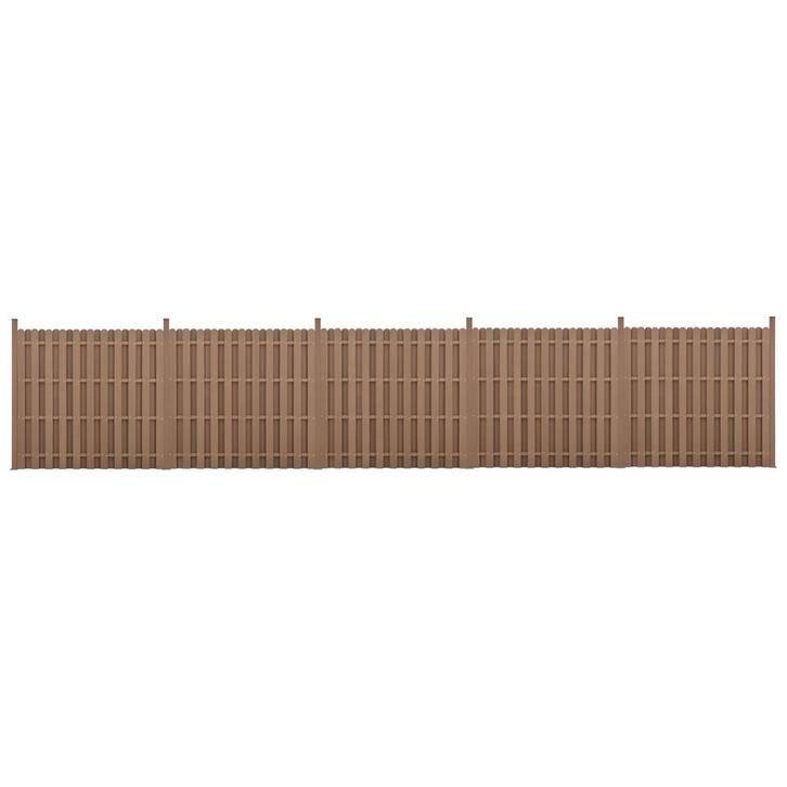 WPC Schuttingpaneel 11 planken met palen 185x932 cm bruin, Tuin en Terras, Schuttingen, Verzenden