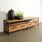 *WOONWINKEL* Tower Living Livorno Tv-meubel Teak Met Lades 1, Huis en Inrichting, Kasten | Televisiemeubels, Verzenden, Nieuw