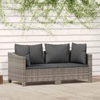 vidaXL 2-delige Loungeset met kussens poly rattan grijs, Verzenden, Nieuw, Rotan, Loungeset