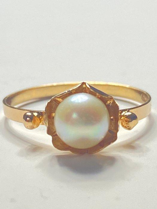 Zonder Minimumprijs - Ring - 18 karaat Geel goud Parel, Sieraden, Tassen en Uiterlijk, Ringen
