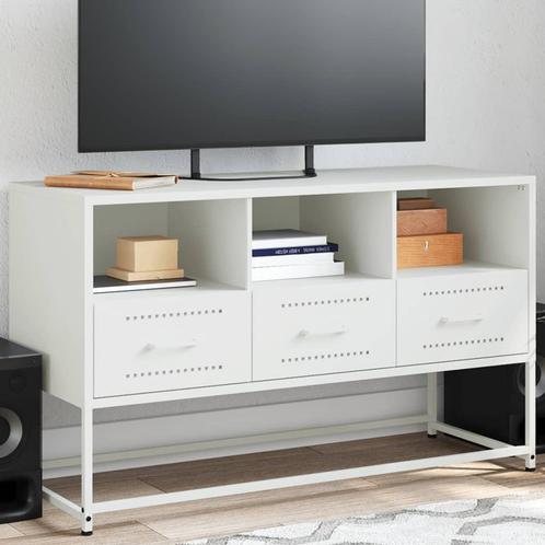 vidaXL Tv-meubel 100,5x39x60,5 cm staal wit, Huis en Inrichting, Kasten | Televisiemeubels, 75 cm of meer, Nieuw, Minder dan 50 cm