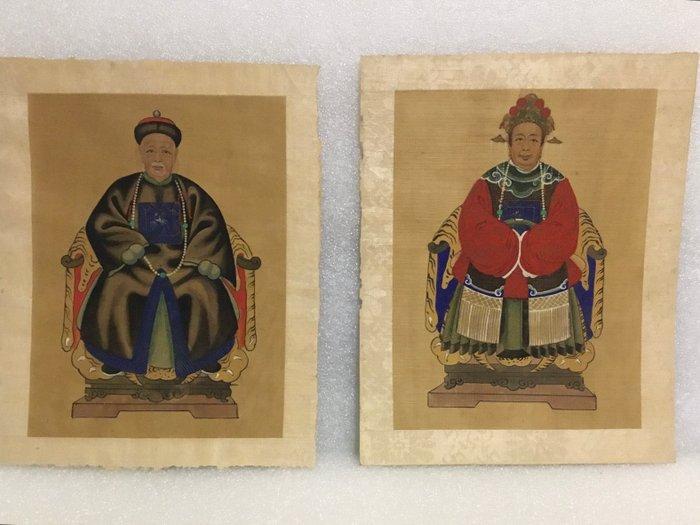 Ritratti antenati cinesi - Onbekende kunstenaar - China -, Antiek en Kunst, Antiek | Overige Antiek