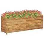 Plantenbak verhoogd 150x40x55 cm gerecycled teakhout en s..., Huis en Inrichting, Verzenden, Nieuw