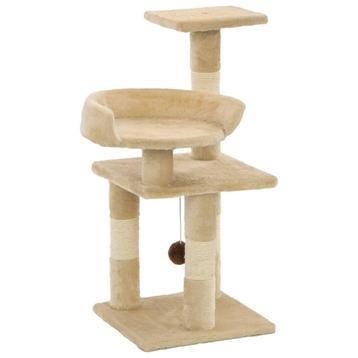 vidaXL Kattenkrabpaal met sisal krabpalen 65 cm beige