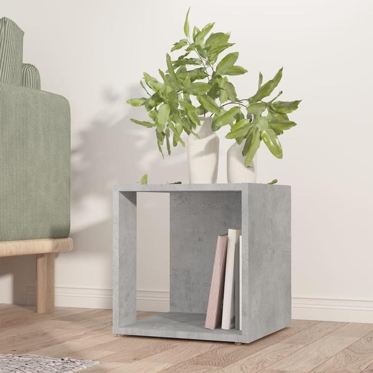 vidaXL Bijzettafel 33x33x34,5 cm bewerkt hout betongrijs, Huis en Inrichting, Kasten | Overige, Nieuw, Verzenden