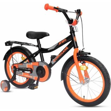 Kinderfiets 16 inch - oranje zwart (Speelgoed)