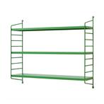 Wandrek Strängnäs met 3 planken staal appelgroen 50x60x15 cm, Huis en Inrichting, Woonaccessoires | Wandplanken en Boekenplanken