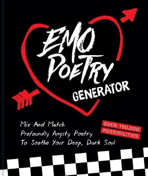 Emo Poetry Generator 9781797218687 Chronicle Books, Boeken, Overige Boeken, Gelezen, Verzenden