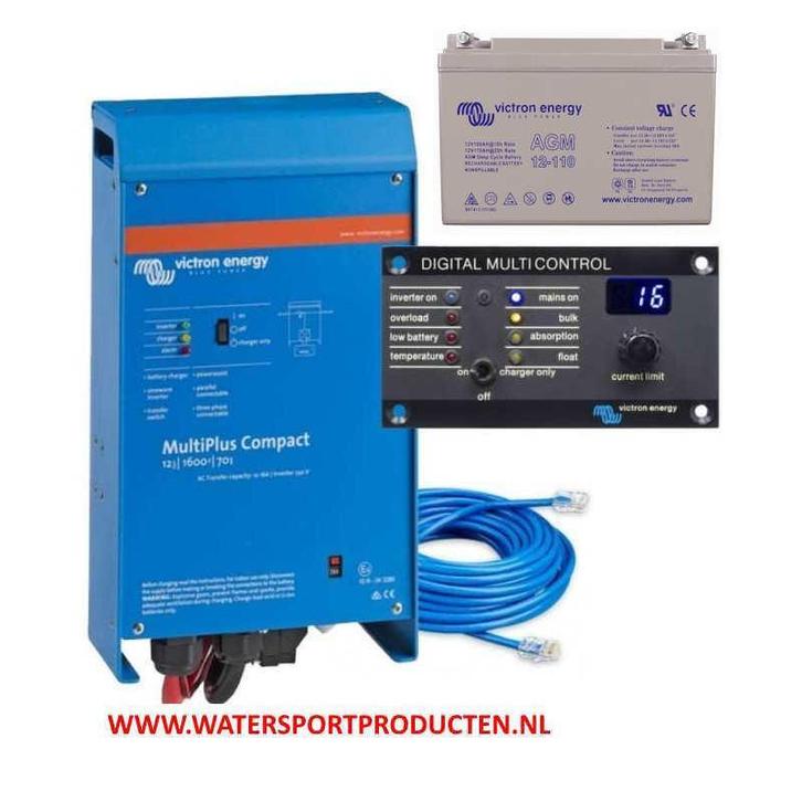 Victron MultiPlus 12/1200/50 pakket + AGM SUPER Cycle 90Ah, Caravans en Kamperen, Camper-accessoires, Nieuw, Verzenden