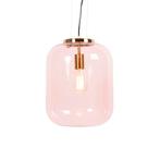Art Deco hanglamp messing met roze glas - Bliss, Huis en Inrichting, Lampen | Hanglampen, Nieuw, Overige stijlen