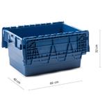 Distributiebak 600x400x320 mm Nestbaar Stapelbaar Blauw,, Doe-het-zelf en Verbouw, Kratten en Dozen, 40 tot 60 cm, 50 tot 75 cm