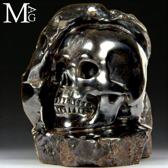 Hematiet schedel – met de hand uitgehouwen beeldhouwwerk -, Antiek en Kunst, Curiosa en Brocante