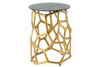 Side table LIQUID GEOMETRIE 50cm tempered zwart glass goud -, Huis en Inrichting, Tafels | Sidetables, Ophalen of Verzenden, Nieuw