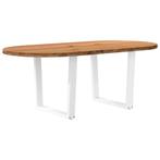 vidaXL Eettafel 200x100x74 cm ovaal massief eikenhout, Huis en Inrichting, Tafels | Eettafels, Verzenden, Nieuw