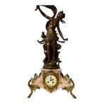 Klok en garnituur set (3) - Marmer, Zinklegering - 1850-1900, Antiek en Kunst