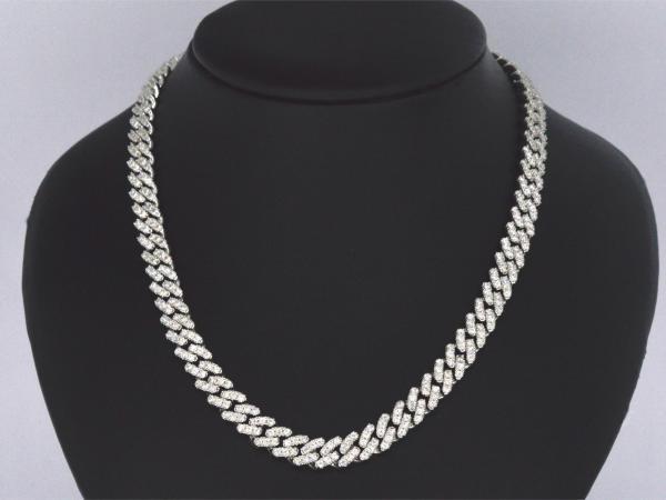 Veiling - Cuban chain van hoge kwalieit vol gezet met brilja, Sieraden, Tassen en Uiterlijk, Kettingen