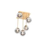 Moderne plafondlamp goud 5-lichts met smoke glas - Athens, Huis en Inrichting, Lampen | Plafondlampen, Nieuw, Glas, Landelijk