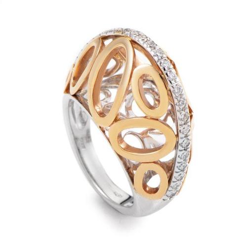 Other brand - Ring - 18 karaat Geel goud, Witgoud, 18K Geel-, Sieraden, Tassen en Uiterlijk, Ringen