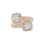 Rosegouden ring met diamant 18 karaat, Sieraden, Tassen en Uiterlijk, Ringen, Verzenden, Zo goed als nieuw, Wit, Goud