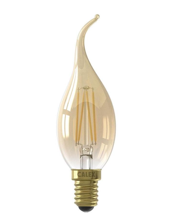 Calex LED Tip Kaarslamp E14 3.5W 250lm 2100K Goud Dimbaar, Huis en Inrichting, Lampen | Overige, Nieuw, Ophalen of Verzenden