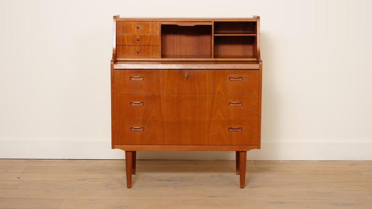 Vintage secretaire | Teak | 84 cm, Huis en Inrichting, Kasten | Secretaires, Ophalen of Verzenden