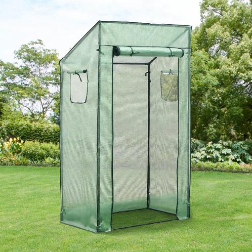 [en.casa] Tuinkas Marzano kweekkas 100x60x143-174 cm groen, Tuin en Terras, Kassen, Nieuw, Verzenden