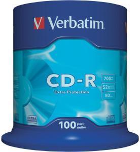 Verbatim | CD-R | 700 MB | Extra Protection | 100 Stuks, Computers en Software, Beschrijfbare discs, Nieuw, Verzenden