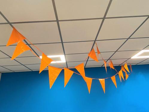Kingdo Oranje vlaggenlijn 10 meter lang met 18 puntvlaggen, Sport en Fitness, Voetbal, Nieuw, Verzenden