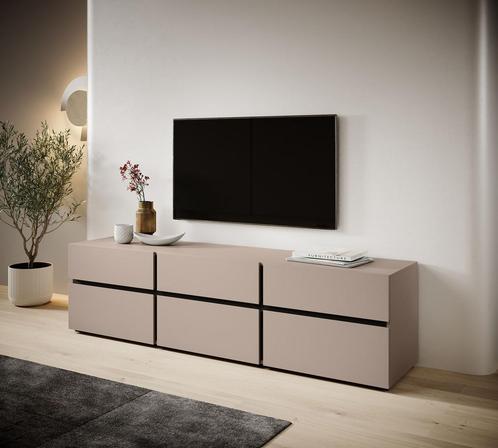 Meubella TV-Meubel Cainan beige 180 cm, Huis en Inrichting, Kasten | Televisiemeubels, 150 tot 200 cm, 25 tot 50 cm, Nieuw, Overige materialen