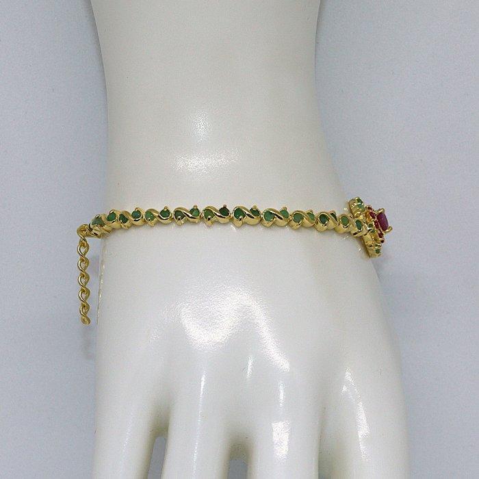 Zonder Minimumprijs - Armband Zilver - 3.74ct. tw. Robijn -, Sieraden, Tassen en Uiterlijk, Armbanden