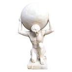 Atlas met wereldbol - polystone beeld - 70 cm - oud wit, Tuin en Terras, Tuinbeelden, Ophalen of Verzenden, Nieuw