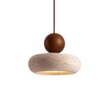 Travertijn Hanglamp – Moderne LED Plafondlamp met Hout, Huis en Inrichting, Verzenden, Nieuw