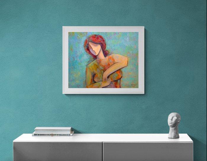 Lily Kassab - Hope in Her Arms, Antiek en Kunst, Kunst | Schilderijen | Modern