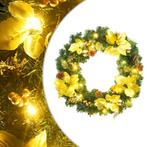 vidaXL Kerstkrans met LED-verlichting Groen 60 cm PVC, Diversen, Kerst, Verzenden, Nieuw