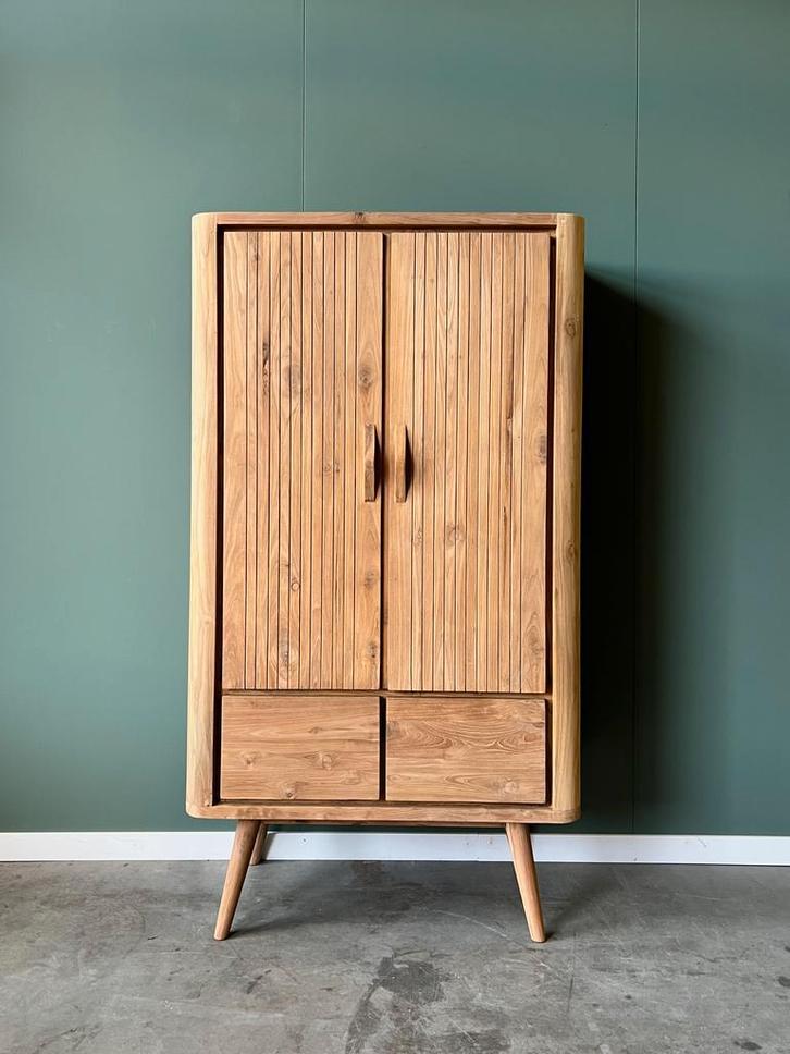 Retro buffetkast | teakhout | 100cm breed | 180 cm hoog |, Huis en Inrichting, Kasten | Buffetkasten, 25 tot 50 cm, Met lade(s)