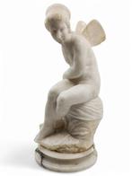 sculptuur, Putto auf Felsen - 42 cm - Steen - 1850