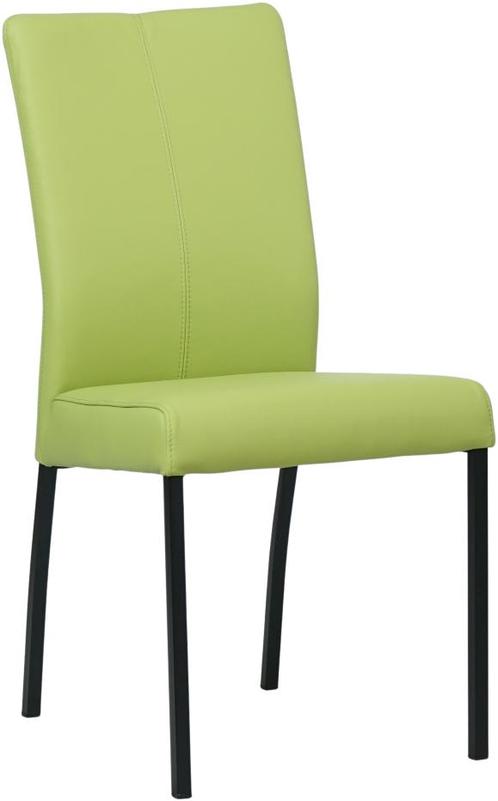 Felgroene leren moderne eetkamerstoel - poot vierkant zwart, Huis en Inrichting, Stoelen, Eén, Overige kleuren, Nieuw, Leer, Ophalen of Verzenden