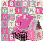 Puzzelmat 86 delig met getallen en letters Roze, Hobby en Vrije tijd, Verzenden, Nieuw