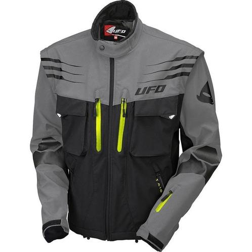 Enduro Jas UFO Taiga Grijs / Zwart / Fluo Geel - MAAT MEDIUM, Motoren, Kleding | Motorkleding, Nieuw met kaartje, Jas | textiel