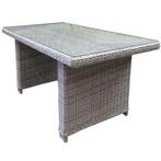 Bilbao lounge-diningtafel 140x80xH70 cm wit grijs, Tuin en Terras, Tuintafels, Ophalen of Verzenden, Nieuw